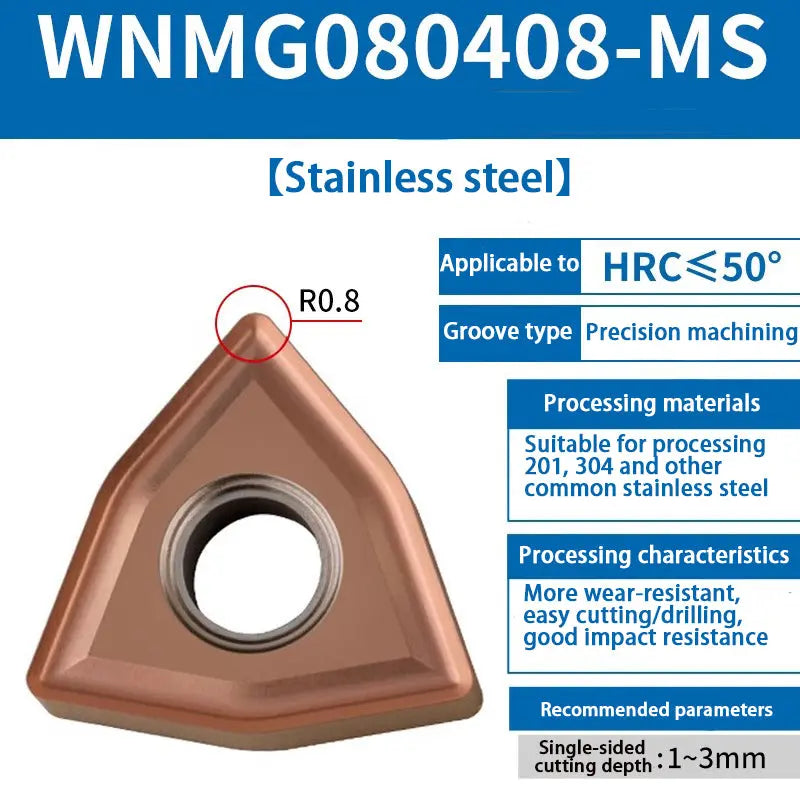 72-WNMG080404/08 Peach-shaped external turning tool head Shandong Denso Pricision Tools Co.,Ltd.